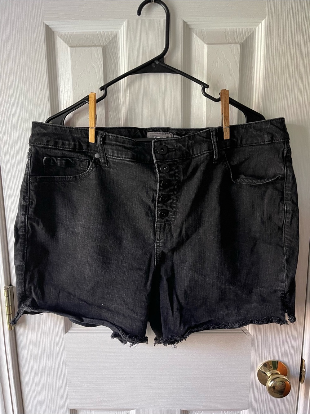torrid Black Button-Front Denim Shorts
